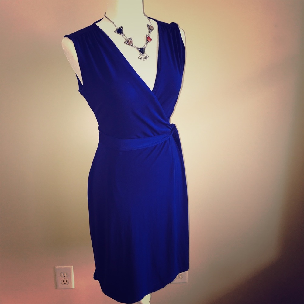 Blue wrap dress